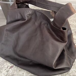 KISIM from Tel Aviv Brown Leather Shoulder Bag